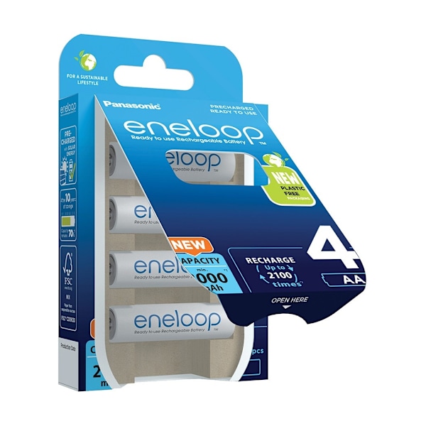 Panasonic eneloop uppladdningsbart batteri AA 2000 4BP