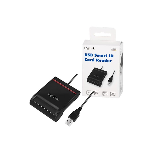Logilink, kortleser, USB 2.0 kortleser, for smart ID, CR0047