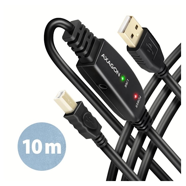 AXAGON, USB Typ A - USB Typ B, USB repeaterkabel, 10 m, ADR-210B