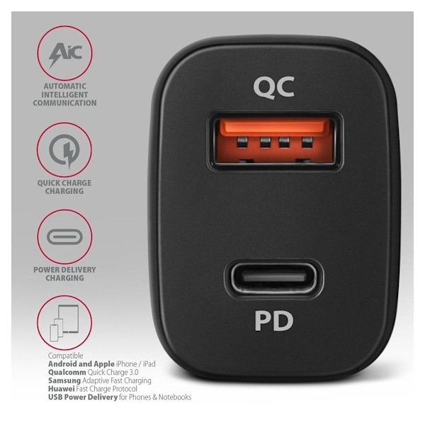 AXAGON, Dobbelt biloplader, 38W, PWC-PQ38