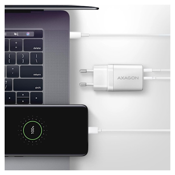 AXAGON, vægoplader 2x port (USB-A+USB-C), 30W, ACU-PQ30W