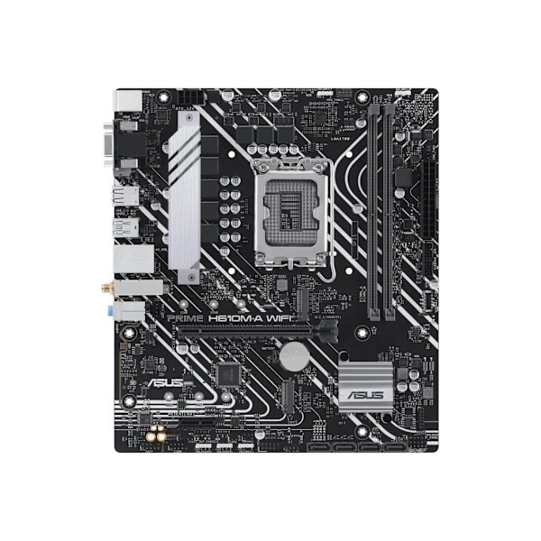 ASUS PRIME H610M-A WIFI , Processorfamilie Intel H610, Processor-sokkel 1 x LGA1700-sokkel, 2 DIMM-slots - DDR5, ikke-ECC, ubuffer, Understøttede hard