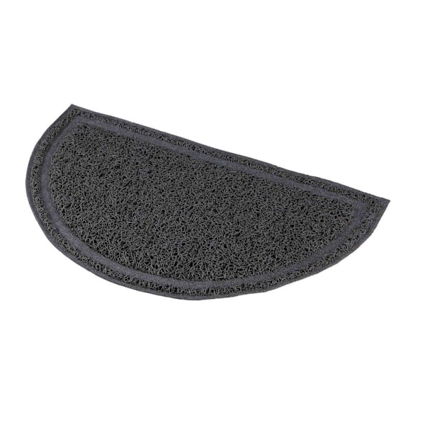 Kissan hiekkalaatikkomatto, puolipyöreä, PVC, 41 × 25 cm, antrasiitti