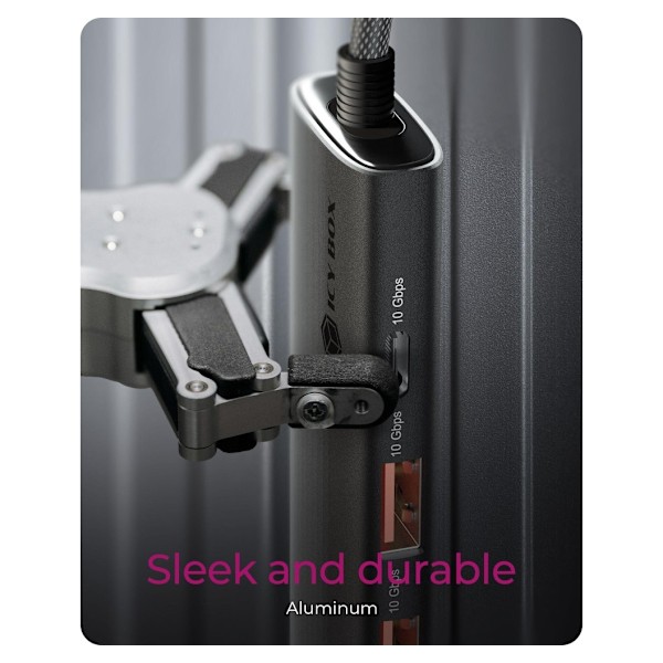 Raidsonic, 4-porttinen USB 3.2 Gen 2 -keskitin virtalähteellä, IB-HUB1437-CPD
