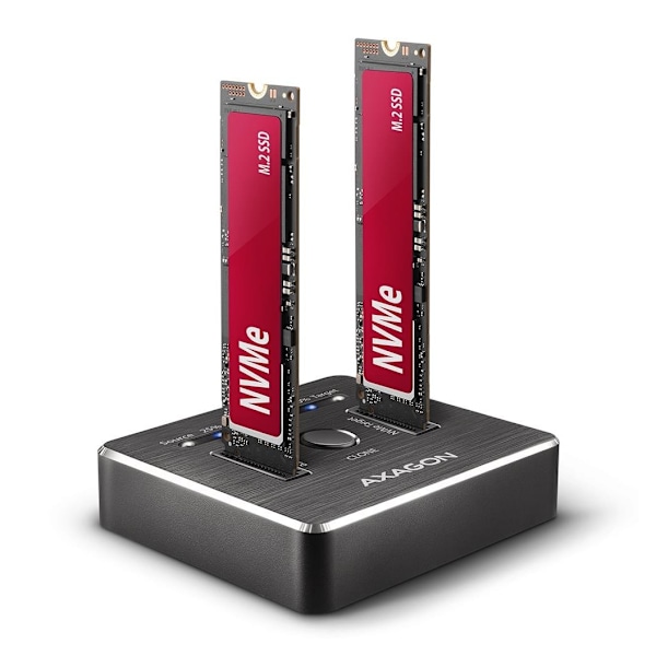 AXAGON, USB-C 3.2 Gen2 - 2x NVMe CLONE DUAL SDD Dock Station, ADSA-M2C