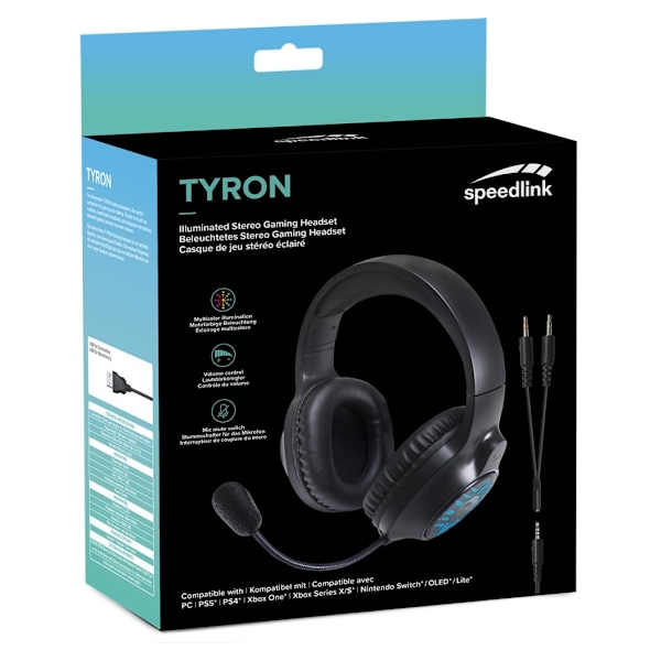 Speedlink-kuulokkeet Tyron RGB Stereo (SL-860016-BK)