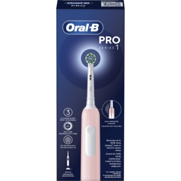 Elektrisk tandborste D305.513.3 Pro Series 1 Pink Cross Action, Oral-B
