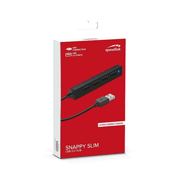 Speedlink USB-hub Snappy Slim 4-porter (SL-140000-BK)