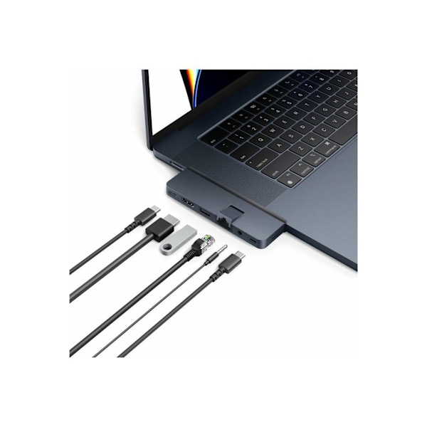 Hyper, HyperDrive Dual USB-C TB-kompatibel 7-i-2-hub med universel USB-C ext-adapter til MacBook Air/Pro 2016-2020