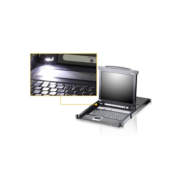 Aten, 8-portars PS/2-USB VGA 17" LCD KVM-switch med Daisy-Chain-port och USB Perifer Support, CL5708M