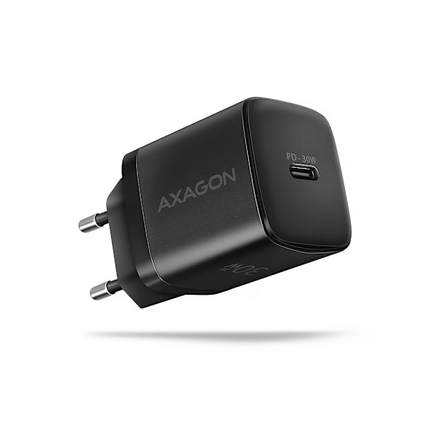 AXAGON, Sil vægoplader 1x port USB-C, PD3.0/PPS/QC4+/SFC/AFC/Apple, 30W, ACU-PD30 Sort