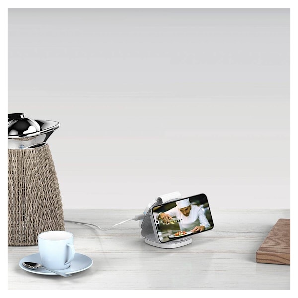 Tech-Protect trådløs oplader A32 3in1 Magnetic MagSafe QI15W, grå