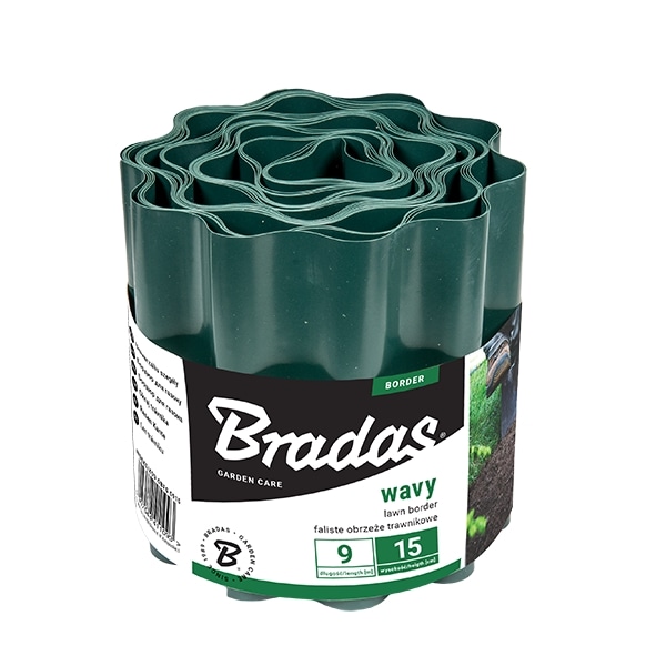 Set med 3 produkter. Gräsmatta kant gräns 9m x 20cm, grön