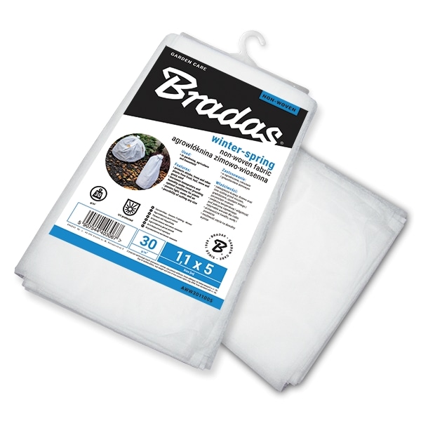 Sæt med 5 produkter. Non-woven 30g/m² vinter-forår, hvid, 1,6 x 10m