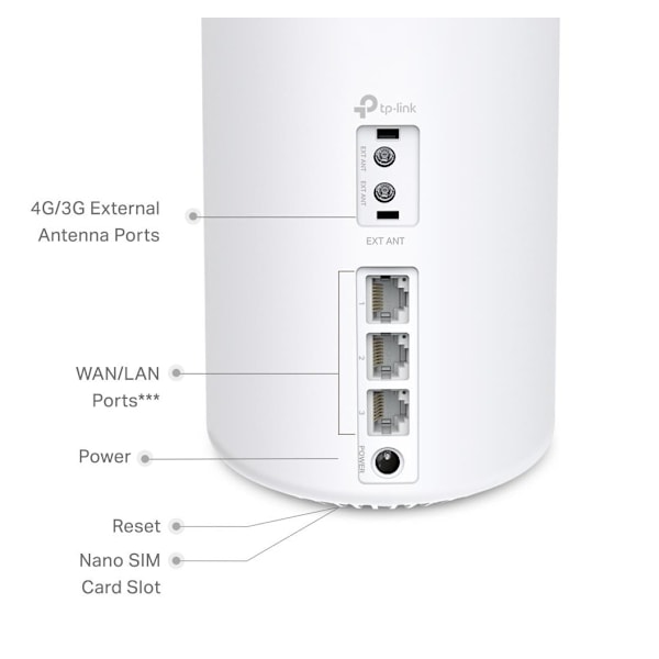 TP-LINK, 4G+ AX1500 Whole Home Mesh Wi-Fi 6 Router, Deco X10-4G (1-pack)