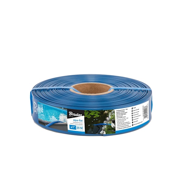 Flatslange AQUA - FLAT PE / EVA i sett med slangeklemme WP1 - 1 "- 10m Blue