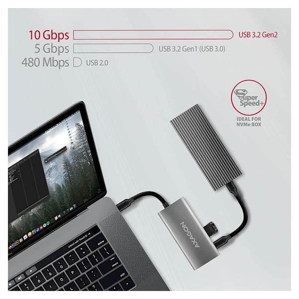 AXAGON, SuperSpeed ​​USB-C 10 Gbps SPEEDSTER 4 Hub, HMC-4G2