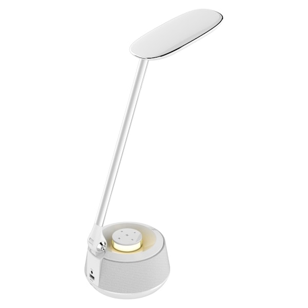 Platinet skrivebordslampe med højttaler & USB-oplader PDLU9A 18W (44123)