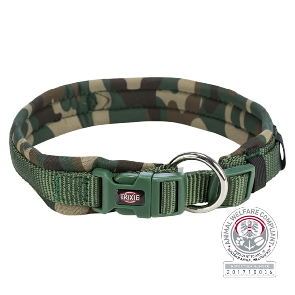 Premium krave, ekstra bred neopren polstring, S–M: 35–42 cm/15 mm, camouflage/til