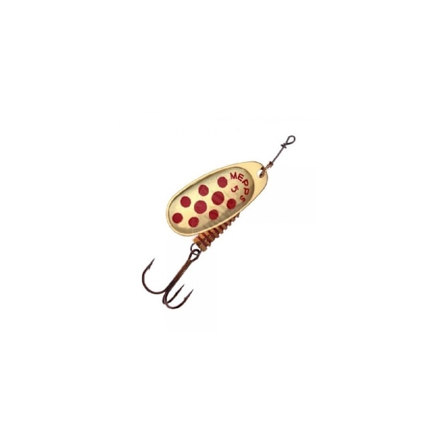 Spinner MEPPS COMET-5 11,0g guld/röda prickar
