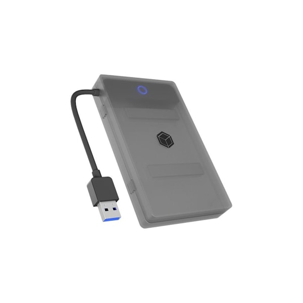 Raidsonic, 2,5", Icy Box Adapter til 1x HDD/SSD med beskyttelsesboks, IB-AC603b-U3 Anthracit, Sort