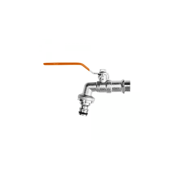 Pallohana 3/4", 1" uroslähtö quiconnector-adapterilla Silver