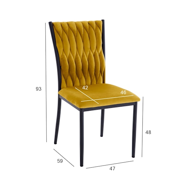Set med 4 produkter. Stol EMORY guldgul