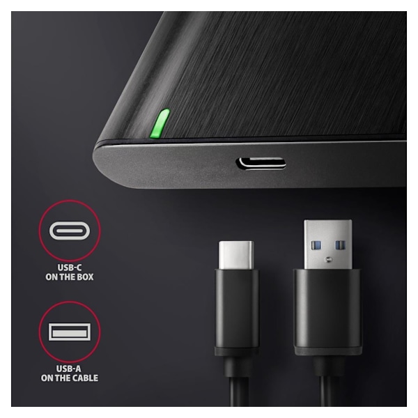 AXAGON, skruvlös aluminium USB 3.2 Gen 1 - SATA 6G extern box för 2,5" SSD/HDD, EE25-A6C