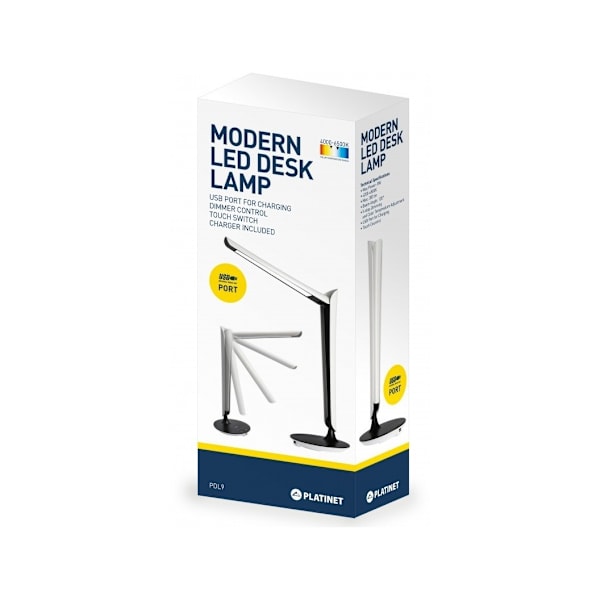 Platinett bordlampe med USB-lader PDL9 8W (43128)