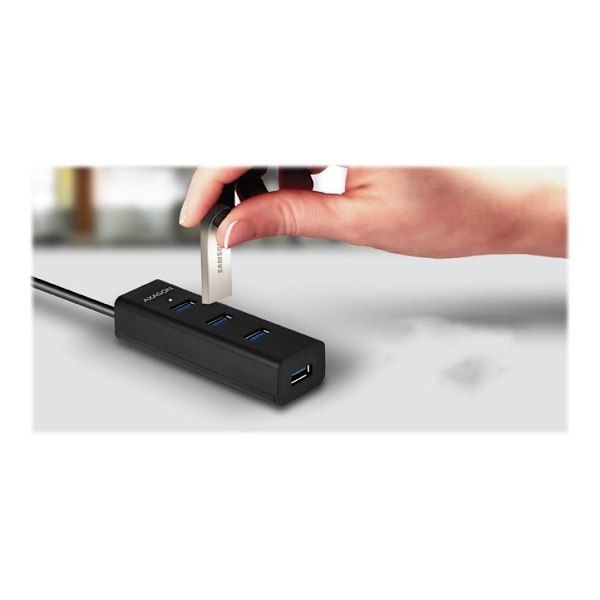 AXAGON, fireports USB 3.0-hub med hurtiglading og strømstøtte, HUE-S2B