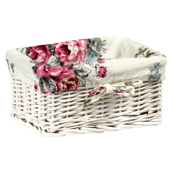 Kurv MAX-5, 24x18xH12cm, vævning, farve: hvid, med stof