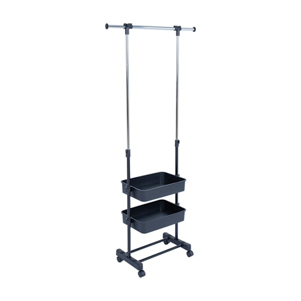 Clothes hanger FERGUS 47-77x29x92-165cm, black