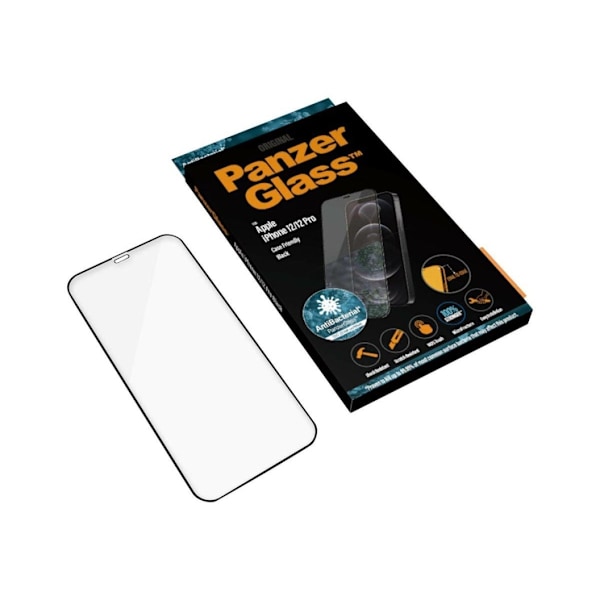 PanzerGlass, Apple, For iPhone 12/12 Pro, Glass, Svart, 100 % berøring, Belegget er giftfritt, Dekselvennlig