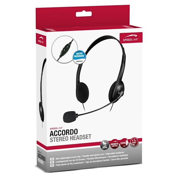 Speedlink-kuulokkeet + mikrofoni Accordo (SL-870003-BK)