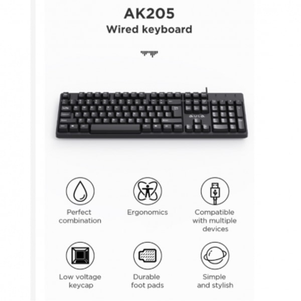 PC-tastatur AK205 (DA/RU), Aula