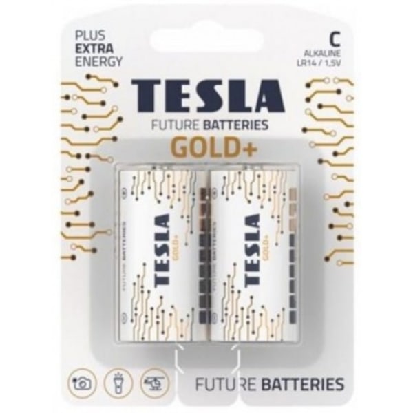 Batteri C Guld+ LR14 2st, Tesla
