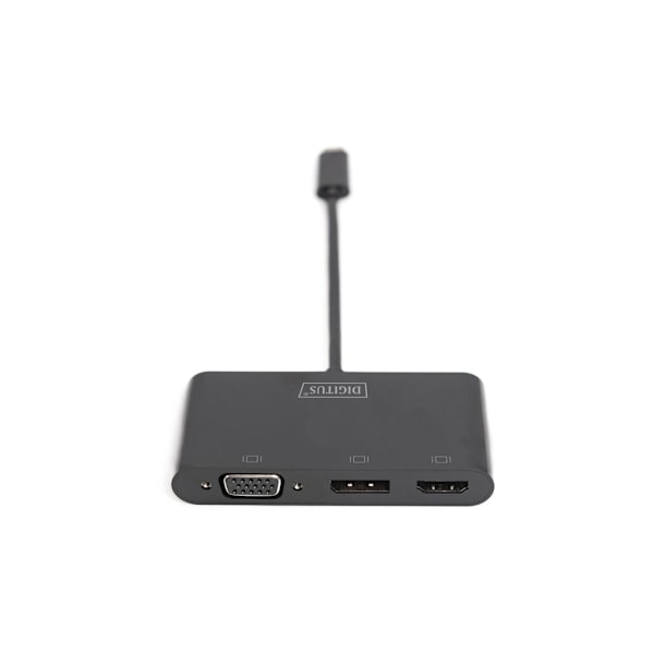 Digitus, USB-C grafikkadapter, USB-C 3-i-1 trippelskjermadapter (HDMI, DP, VGA)
