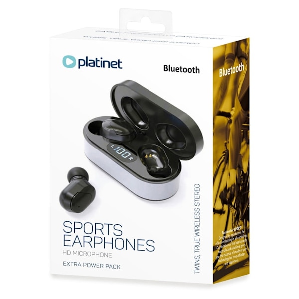 Platinet høretelefoner Sport + ladestation PM1050 Vibe, sort
