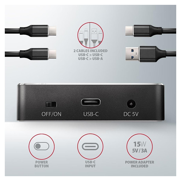 AXAGON, USB-C 3.2 Gen2 - 2x NVMe CLONE DUAL SDD Dock Station, ADSA-M2C
