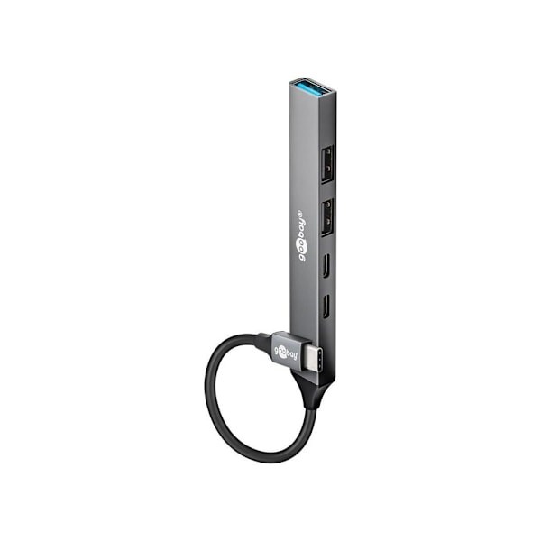 Goobay, slank 5-ports USB-hub, USB-C til USB-C/USB-A, 5 Gbit/s, 74460