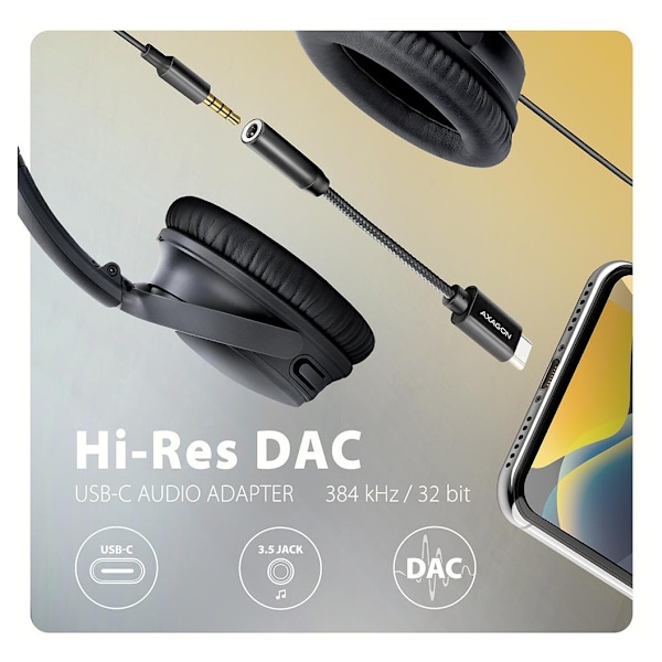 AXAGON, ADA-HC USB-C - HI-RES DAC Audio Adapter