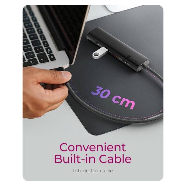 Raidsonic, 4-porttinen USB 3.2 Gen 2 -keskitin virtalähteellä, IB-HUB1437-CPD