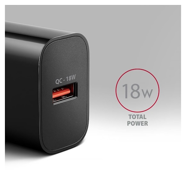 AXAGON, Vegglader 1x port USB-A, QC3.0/AFC/FCP/Apple, 18W, ACU-QC18