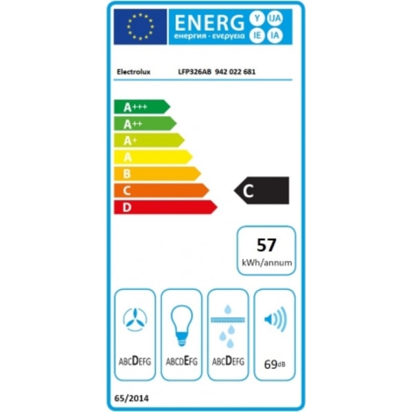 Sisäänrakennettu liesituuletin LFP326AB, Electrolux