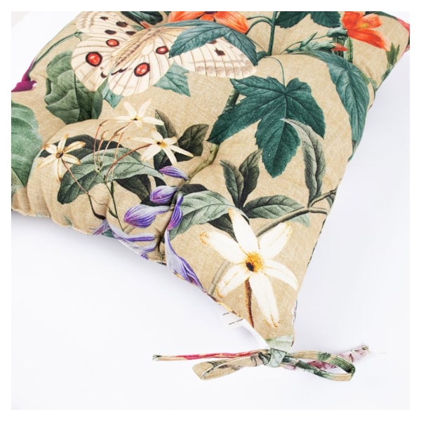 Stolsdyna AMAZONIA 40x40cm, beige blommig