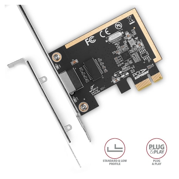 AXAGON, Gigabit Ethernet PCI-Express verkkokortti todistetulla Realtek-piirisarjaversiolla, PCEE-GRF