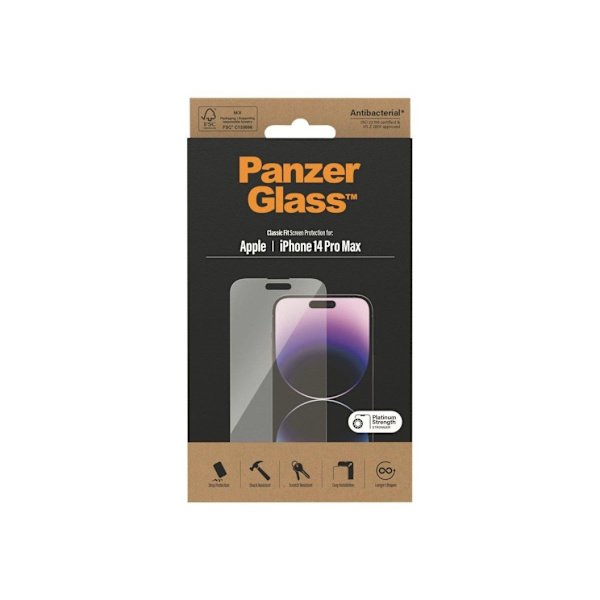 PanzerGlass, Näytönsuoja, Apple, iPhone 14 Pro Max, Lasi, Läpinäkyvä, Classic Fit
