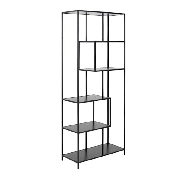 Reol SEAFORD 77x35xH185cm, sort