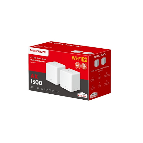 Mercusys, AX1500 Whole Home Mesh WiFi 6 System, Halo H60X (2-pack)