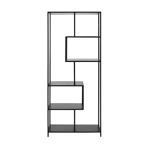 Bokhylle SEAFORD 77x35xH185cm, sort